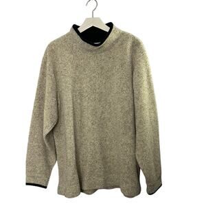 L.L. Bean Beige Sherpa Fleece Mock Neck Sweater Women's Size XL